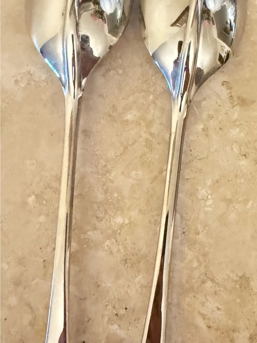 Stainless Steel Serving Spoon and Fork Set - Silver